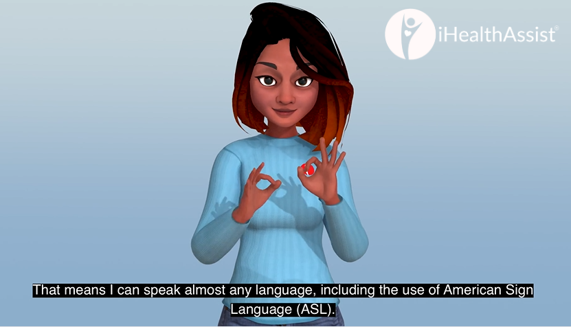 AI avatar Rita using sign language